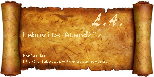 Lebovits Atanáz névjegykártya